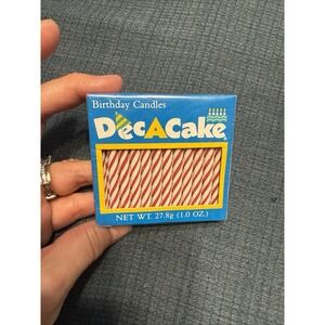 Vintage Dec A Cake Birthday Candles Red Stripe 24 Per Pack